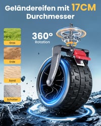 Cărucior pliabil YEAUPE PRO, 260 L, 250 kg, cărucior de teren pentru plajă cu roți late de 17 cm, 13 kg, pentru grădină, cumpărături și activități în aer liber 4
