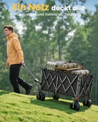 Cărucior pliabil YEAUPE PRO, 260 L, 250 kg, cărucior de teren pentru plajă cu roți late de 17 cm, 13 kg, pentru grădină, cumpărături și activități în aer liber 7