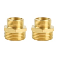 Mosadzná redukčná spojka YEAUPE PRO G3/4" - G1" (Ø 25,7 mm x 32,5 mm) s vonkajším závitom, vrátane teflónovej tesniacej pásky, 2 ks šesťhranných dvojitých vsuviek 1