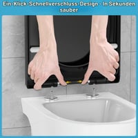 WC sedadlo YEAUPE PRO v tvare D, s pomalým sklápaním, 3D kosoštvorcový vzor, čierne, polypropylén, krátka verzia 5