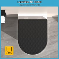 WC sedadlo YEAUPE PRO v tvare D, s pomalým sklápaním, 3D kosoštvorcový vzor, čierne, polypropylén, krátka verzia 7