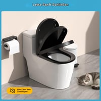 WC sedadlo YEAUPE PRO v tvare D, s pomalým sklápaním, 3D kosoštvorcový vzor, čierne, polypropylén, krátka verzia 4