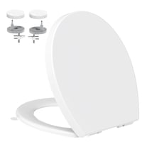 Capac WC YEAUPE PRO cu închidere lentă, oval, 44,6 x 37,2 cm, alb, cu funcție de eliberare rapidă și balamale reglabile, plastic 1