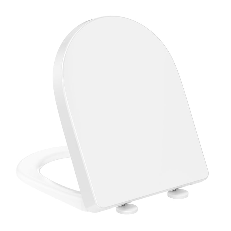 YEAUPE WC sedadlo s pomalým sklápaním a funkciou Quick Release, tvar D, 45x36x5 cm, jednoduchá montáž, nosnosť 175 kg, montážna šablóna