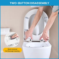 YEAUPE WC sedadlo s pomalým sklápaním a funkciou Quick Release, tvar D, 45x36x5 cm, jednoduchá montáž, nosnosť 175 kg, montážna šablóna 7