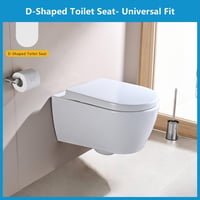 YEAUPE WC sedadlo s pomalým sklápaním a funkciou Quick Release, tvar D, 45x36x5 cm, jednoduchá montáž, nosnosť 175 kg, montážna šablóna 8