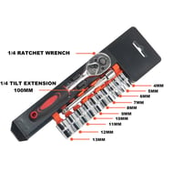 YEBOCIYO set nasadnih ključeva s čegrtaljkom, 12 dijelova, CR-V, 4-13 mm, 1/4" 2