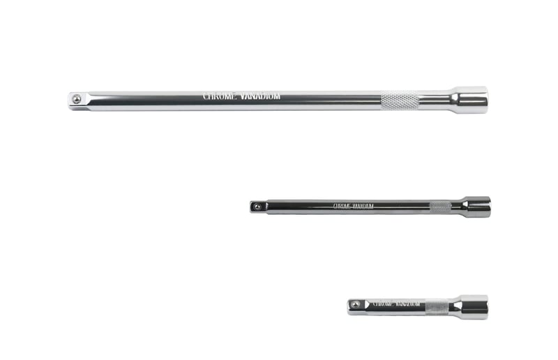 YEBOCIYO 3-dijelni set produžetaka s nagibom, adapter za nasadni ključ 1/4, produžetak za račne 50/100/150 mm, krom-vanadij čelik