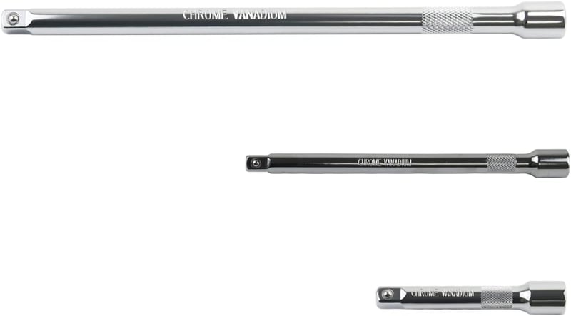YEBOCIYO 3 Részes Billenő Hosszabbító Készlet 1/4 Hüvelykulcs Adapter Racsnis Hosszabbító 50/100/150mm Króm Vanádium Acél