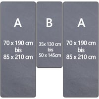 YedZen set plahti za kamper iz 3 dijela - 2x (70x190cm-85x210cm) + 1x (35x130cm-50x145cm), elastični rub od 360°, 97% pamuk, siva, za stražnji krevet u kamp kućici 2