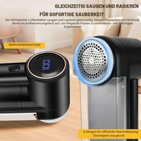 Aparat de curățat scame electric Yeecka cu cap cu 6 lame, ecran LCD, blocare de siguranță și perie ascunsă, aparat de ras pentru haine cu 3 trepte, negru 7