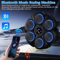 Yeelan Elektronikus Boxzsák LED Fénnyel, 9 Funkció, 18 Sebesség, Bluetooth, Falra Szerelhető 5