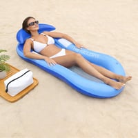 Hamac gonflabil de apă yeeplo cu plasă, 160x90 cm, saltea plutitoare pentru piscină, set 2 șezlonguri cu tetieră pentru adulți, plajă și lac 7