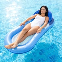Hamac gonflabil de apă yeeplo cu plasă, 160x90 cm, saltea plutitoare pentru piscină, set 2 șezlonguri cu tetieră pentru adulți, plajă și lac 8