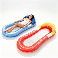 Hamac gonflabil de apă yeeplo cu plasă, 160x90 cm, saltea plutitoare pentru piscină, set 2 șezlonguri cu tetieră pentru adulți, plajă și lac 1