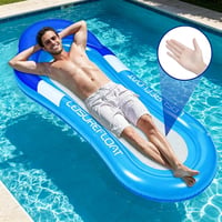 Hamac gonflabil de apă yeeplo cu plasă, 160x90 cm, saltea plutitoare pentru piscină, set 2 șezlonguri cu tetieră pentru adulți, plajă și lac 6