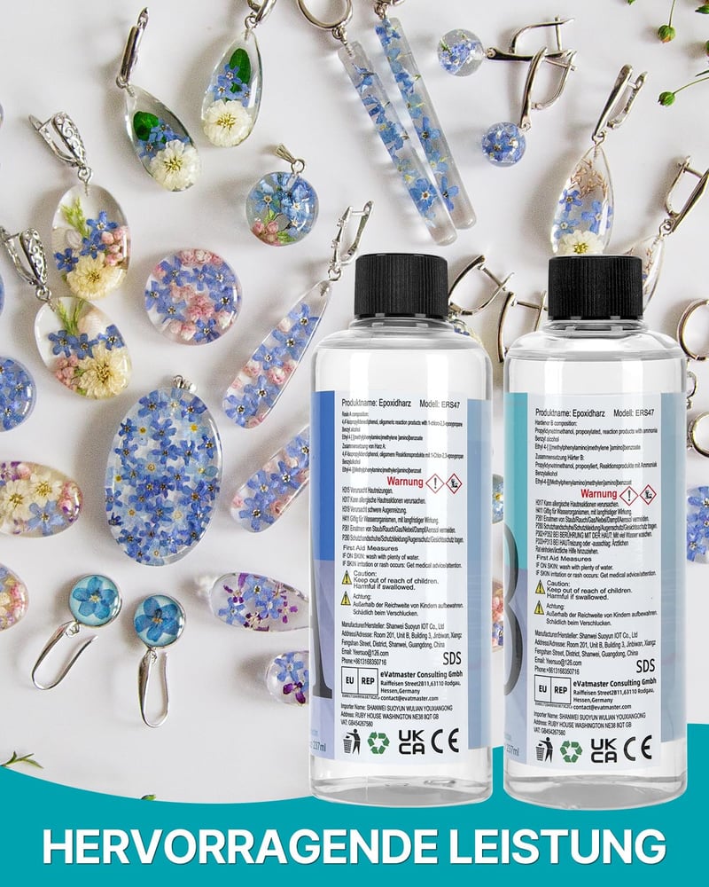 YEERSUO Epoxy Resin 474ml Gyanta Keményítővel Átlátszó DIY Ékszer Fa Műalkotás