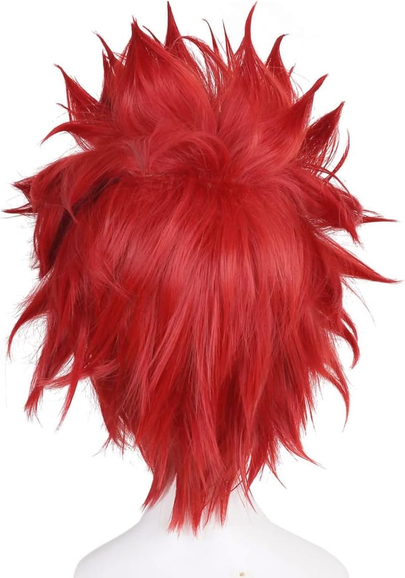YEESHEDO Anime Cosplay Piros Paróka Uniszex Rövid Szintetikus Kirishima Eijiro Jelmez Parti Farsang
