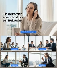 Yegolito 128 GB diktafón s konektorom USB-C, pamäť na 3200 hodín, HD kvalita zvuku s potlačením hluku DSP, digitálny hlasový záznamník na štúdium a porady 7
