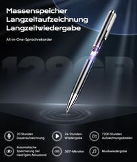 Yegolito 128 GB diktafón s konektorom USB-C, pamäť na 3200 hodín, HD kvalita zvuku s potlačením hluku DSP, digitálny hlasový záznamník na štúdium a porady 3