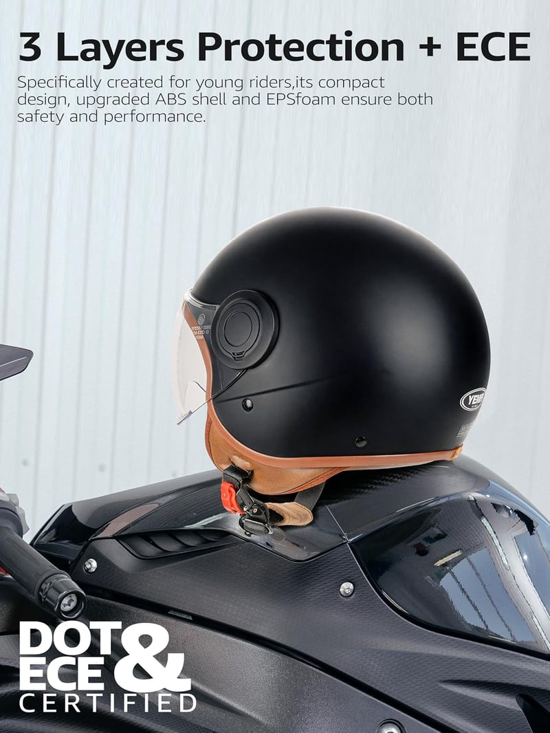 YEMA Jet DW-631 Moped Robogó ECE 3/4 Félsisak Férfi Női L méret