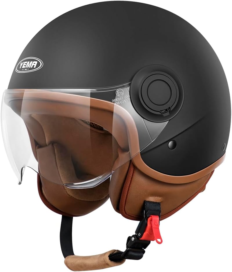 YEMA Jet DW-631 Moped Robogó ECE 3/4 Félsisak Férfi Női L méret