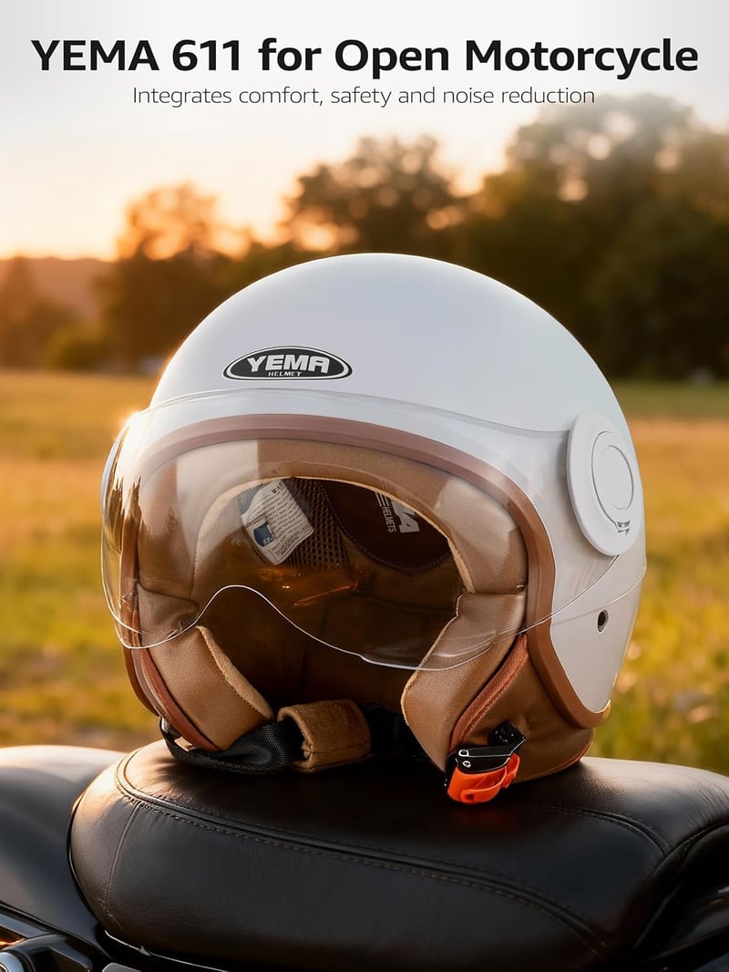 YEMA Jet DW-631 Moped Robogó ECE 3/4 Félsisakok Férfi Női