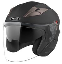 Cască moto open-face YEMA YM-627 ECE 22.06 cu vizieră dublă și ochelari de soare integrați - negru mat - M (56-57 cm) 2