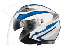 YEMA YM-627 Vintage Nyitott Bukósisak Motorkerékpárhoz és Robogóhoz - Dupla Napellenzős, ECE Tanúsított, Fekete-Zöld, Unisex 8