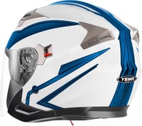 YEMA YM-627 Vintage Nyitott Bukósisak Motorkerékpárhoz és Robogóhoz - Dupla Napellenzős, ECE Tanúsított, Fekete-Zöld, Unisex 3