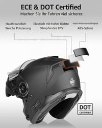 Cască moto modulară YEMA YM-926 cu barbie rabatabilă, vizieră dublă și ochelari de soare integrați, omologată ECE, negru mat, mărimea L 4