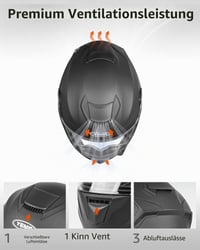 Cască moto modulară YEMA YM-926 cu barbie rabatabilă, vizieră dublă și ochelari de soare integrați, omologată ECE, negru mat, mărimea L 5