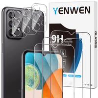 Folie de protecție din sticlă securizată Yenwen pentru Samsung Galaxy A23 4G/5G, 3 bucăți + 3 folii de protecție pentru cameră, duritate 9H, rezistentă la zgârieturi, HD transparentă 1
