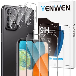Folie de protecție din sticlă securizată Yenwen pentru Samsung Galaxy A23 4G/5G, 3 bucăți + 3 folii de protecție pentru cameră, duritate 9H, rezistentă la zgârieturi, HD transparentă