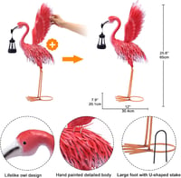 Yeomoo Kerti Flamingó Dekoráció Napelemes Lámpával - Időjárásálló Fém Kerti Dísz Világítással Teraszra, Erkélyre, Ajándéknak 4
