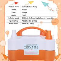 YEPVIE 600W Elektromos Léggömb Pumpa Dupla Fúvókával és Girland Készlettel 5