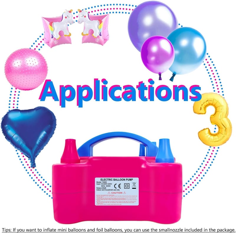 YEPVIE 600W Elektromos Léggömb Pumpa Dupla Fúvókával és 14 Garland Szett - pink