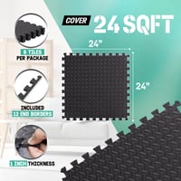 Yes4All EVA penová puzzle podložka, skladacie dlaždice, čierna, hrúbka 2,5 cm, 2,23 m², domáca fitness podlaha, športová podlaha 2