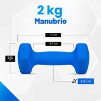 Yes4All šesťhranné neoprénové činky – 2 kg, modré 2