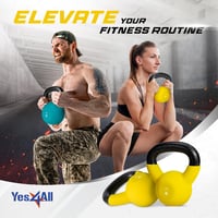 Yes4All Neoprén Bevonatú Öntöttvas Kettlebell 2-20 kg Edzéshez - yellow 6