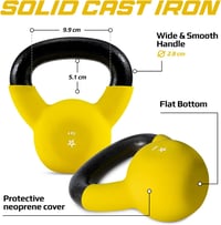 Yes4All Neoprén Bevonatú Öntöttvas Kettlebell 2-20 kg Edzéshez - yellow 2