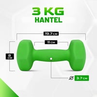 Yes4All Neoprénové činky pár 3 kg – zelené, silový tréning, domáca posilňovňa, fitness, joga, pilates 2