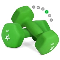 Yes4All Neoprénové činky pár 3 kg – zelené, silový tréning, domáca posilňovňa, fitness, joga, pilates 1
