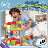 Elektrická vláčiková súprava YESHIN Clickrail pre deti, DIY 3D usporiadanie trate s riešením odolávajúcim gravitácii, motorizovaný vláčik a magické koľajnice 2