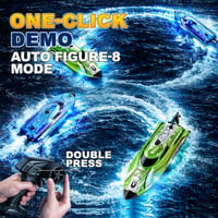 RC čln na diaľkové ovládanie YESHIN, 25 km/h, 2,4 GHz, s LED svetlom, 2 batériami, vodotesný a prevráteniu odolný, modrý – pre deti aj dospelých 3