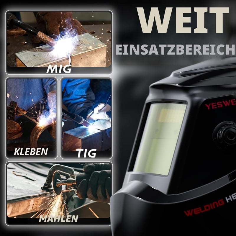 YESWELDER Automata Sötétedő Hegesztőmaszk Napelemes True Colour 4/9-13