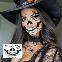 Yezirzax Halloween Tetoválás 12 Lap Vízálló Felnőtt Arctetoválás Karnevál 4