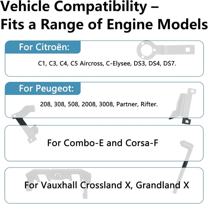 YEZMEK Motor Vezérlés Szerszám Készlet Citroën Peugeot Vauxhall 1.2 VTi