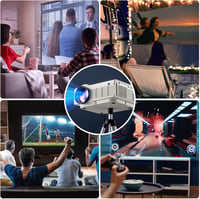 YEZMEK Projektor 5G WiFi Bluetooth Native 1080P Full HD, Mini LED Projektor 4K Támogatás, Hordozható Házimozi Projektor 7