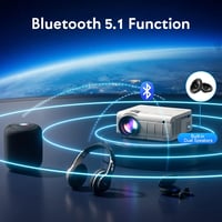 YEZMEK Projektor 5G WiFi Bluetooth Native 1080P Full HD, Mini LED Projektor 4K Támogatás, Hordozható Házimozi Projektor 5